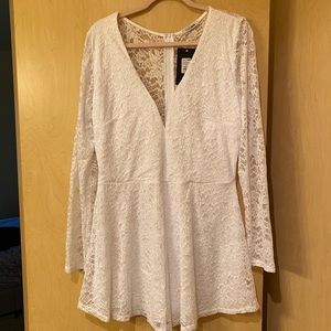 Fashion Nova White Lace romper